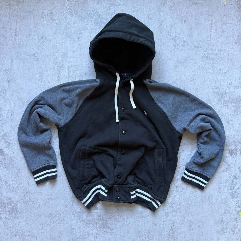 Vintage Polo Ralph Lauren Two Tone Varsity Hoodie Sweatshirt